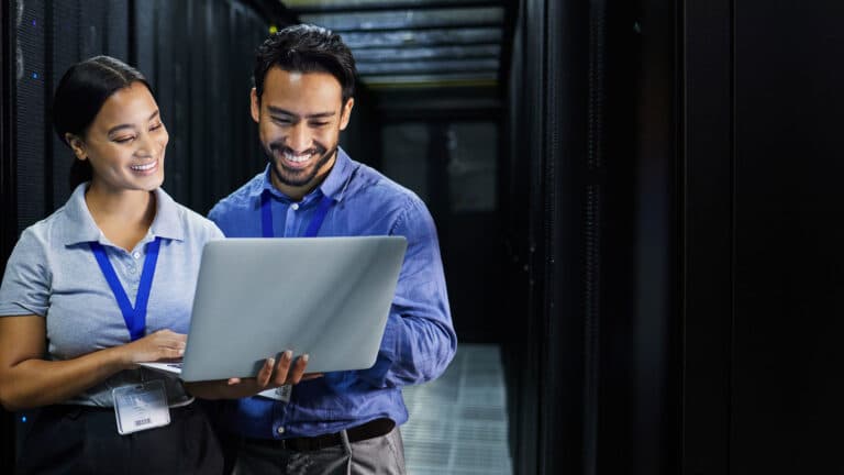 Engineering staff on computer