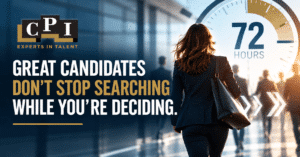 72-hour hiring advantage showing candidate momentum during the hiring process